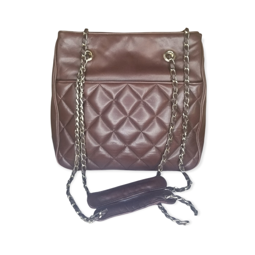 Vintage Harrods Knightsbridge Leather Quilted Front Shoulder Bag